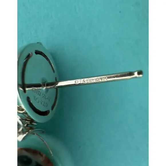 Tiffany & Co Silver Hardware Triple Drop Bead Ball Stud Earrings Butterfly Backs - Picture 7 of 12